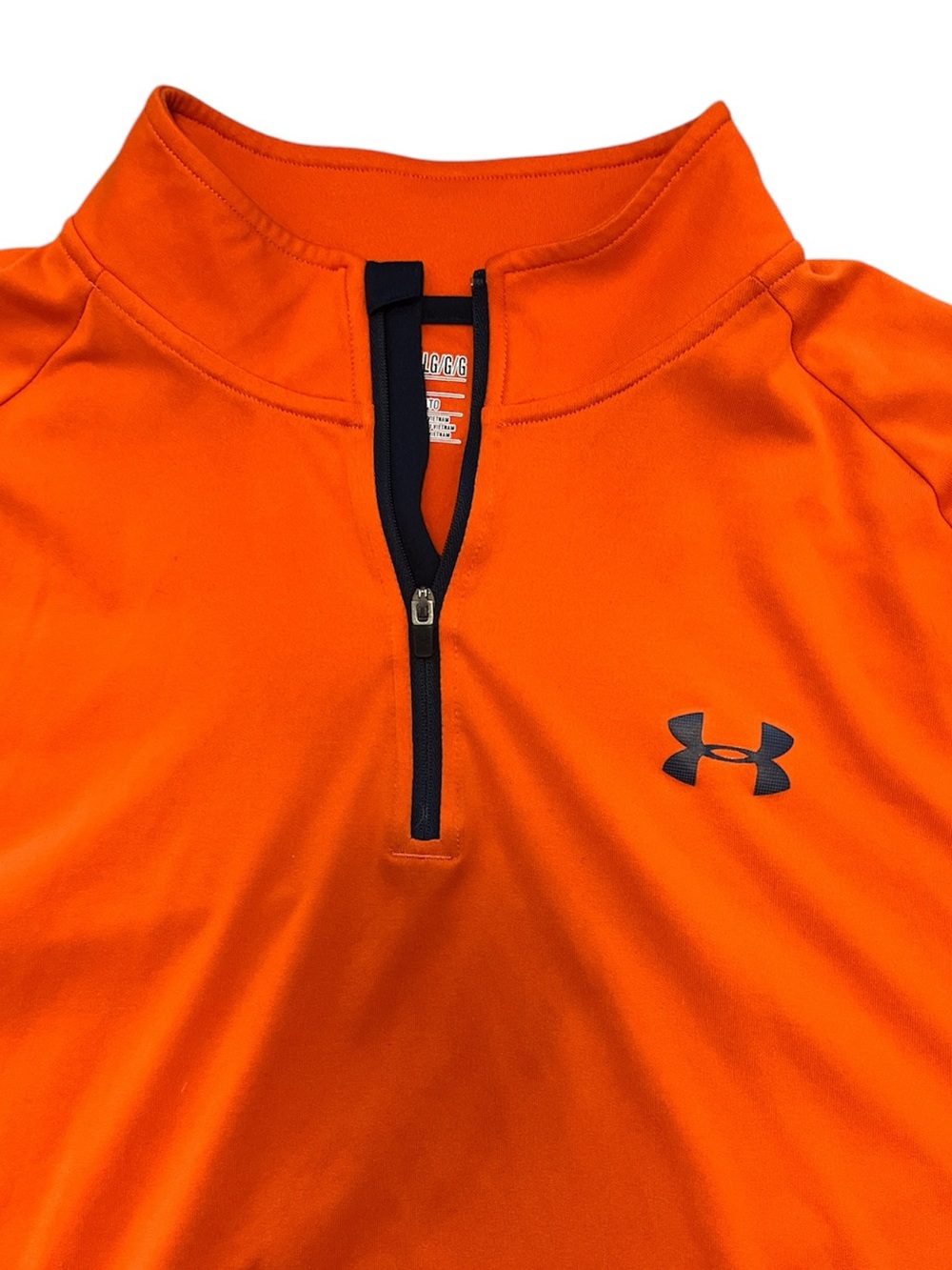 Under Armour Orange Long Sleeve 1/4 Zip Pullover Relaxed Fit Men’s Large